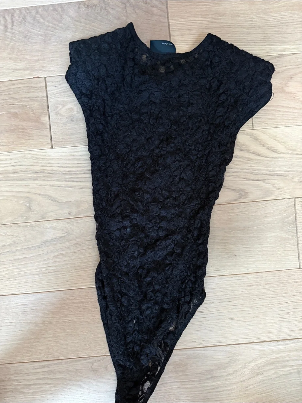 ASOS Black Lace Short-Sleeve Bodysuit